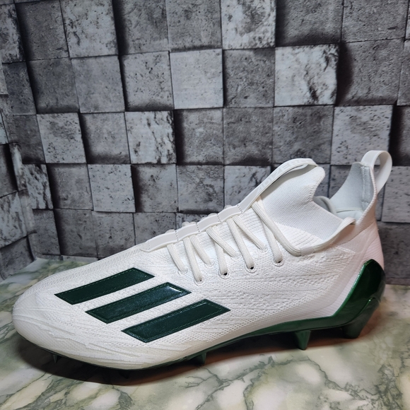 Adidas Adizero Primeknit White Green  Football Cleats Size 12.5 - Picture 3 of 10